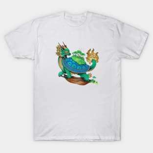 Green Asian Turtle Dragon T-Shirt